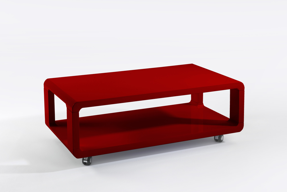 LEONA 01 coffee table Highgloss red varnished 105 x 58, H 38 cm
